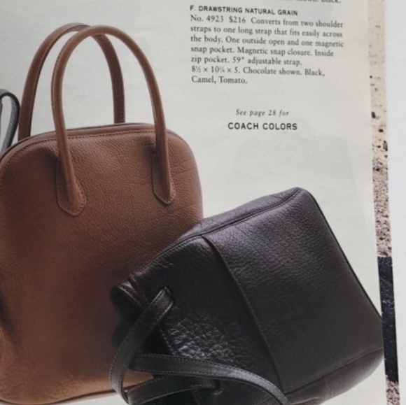 Coach 1997 Sonoma Italy Drawstring Natural Grain Chocolate Leather Shoulder Bag - Picture 16 of 16